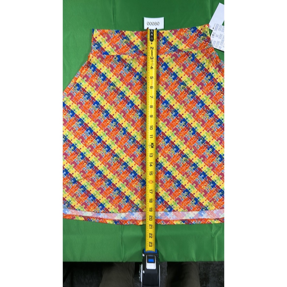 LuLaRoe Kids Azure A-Line Skirt Autism Awareness Puzzle Piece Print NWT Size 10 - Picture 4 of 9